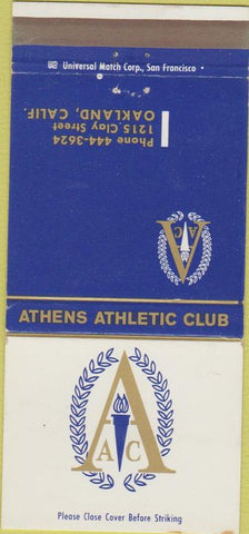 Matchbook Cover - Athens Athletic Club Oakland CA 30 Strike