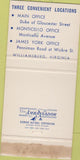 Matchbook Cover - Peninsula Bank Trust Williamsburg VA WEAR 30 Strike
