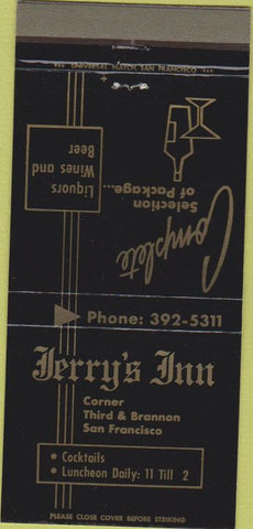 Matchbook Cover - Jerry's Inn San Francisco CA 30 Strike