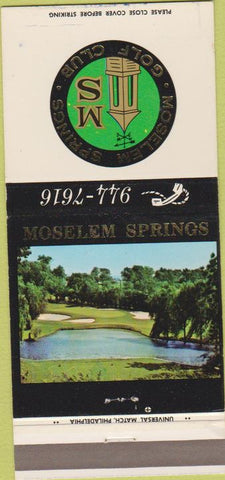 Matchbook Cover - Soselem Springs golf Club Fleetwood PA 30 Strike