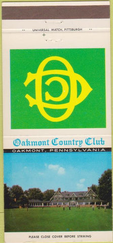 Matchbook Cover - Oakmont Country Club PA 30 Strike