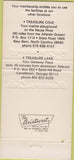 Matchbook Cover - Treasure Lake Dubois PA 30 Strike