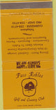 Matchbook Cover - Paso Robles Golf Country Club CA 30 Strike