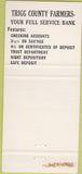 Matchbook Cover - Trigg County Farmers Bank Cadiz KY 30 Strike