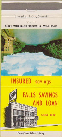 Matchbook Cover - Falls Savings Loan Cuyahoga Falls OH gorge 30 Strike