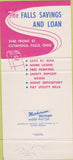 Matchbook Cover - Falls Savings Loan Cuyahoga Falls OH gorge 30 Strike