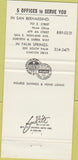 Matchbook Cover - Santa Fe Federal Savings San Bernardino CA 30 Strike