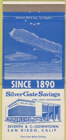 Matchbook Cover - Silver Gate Savings San Diego CA 30 Strike