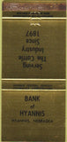 Matchbook Cover - Bank of Hyannis NE WEAR 30 Strike