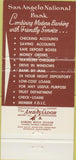 Matchbook Cover - San Angelo National Bank TX 30 Strike