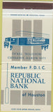 Matchbook Cover - Republican National Bank Houston TX 30 Strike