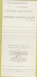 Matchbook Cover - Republican National Bank Houston TX 30 Strike