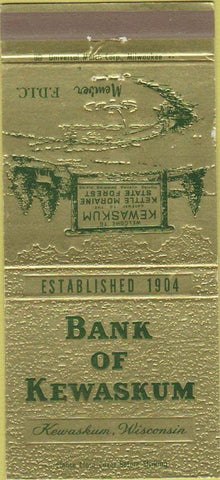 Matchbook Cover - Bank of Kewaskum WI 30 Strike