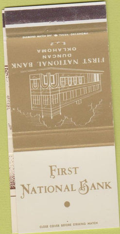 Matchbook Cover - First National Bank Duncan OK 30 Strike