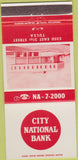 Matchbook Cover - City National Bank Tulsa OK 30 Strike