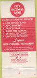 Matchbook Cover - City National Bank Tulsa OK 30 Strike
