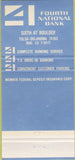 Matchbook Cover - Fourth National Bank Tulsa OK 30 Strike