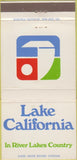 Matchbook Cover - Lake California River Lake County CA 30 Strike