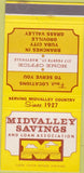 Matchbook Cover - Midvalley Savings Loan Yuba City Oroville CA 30 Strike