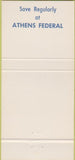 Matchbook Cover - Athens Federal GA 30 Strike
