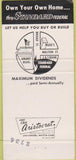 Matchbook Cover - Standard Federal Savings Loan Atlanta GA 30 Strike