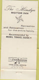 Matchbook Cover - The Mimslyn Motor Inn Luray VA 30 Strike