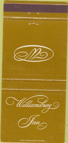 Matchbook Cover - Williamsburg Inn 30 Strike
