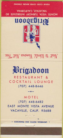 Matchbook Cover - Brigadoon Vacaville CA 30 Strike