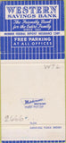 Matchbook Cover - Western Savings Bank Buffalo NY 30 Strike