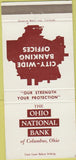 Matchbook Cover - Ohio National Bank Columbus OH 30 Strike