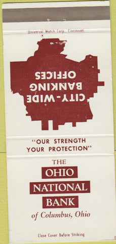 Matchbook Cover - Ohio National Bank Columbus OH 30 Strike