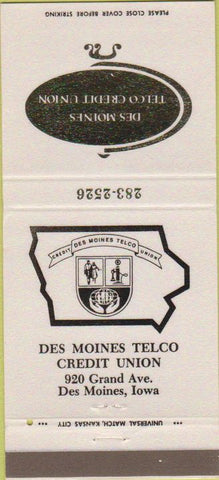 Matchbook Cover - Des Moines IA Telco Credit Union 30 Strike