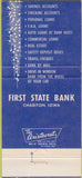 Matchbook Cover - 1st State Bank Chariton Russell IA 30 Strike
