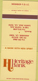 Matchbook Cover - Heritage Bank Anaheim Santa Ana CA 30 Strike
