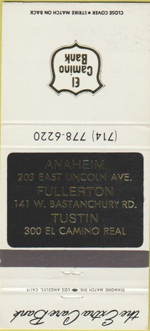 Matchbook Cover - El Camino Bank Anaheim Tustin Fullerton CA 30 Strike