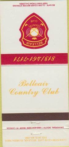 Matchbook Cover - Belleair Country cLub FL 30 Strike