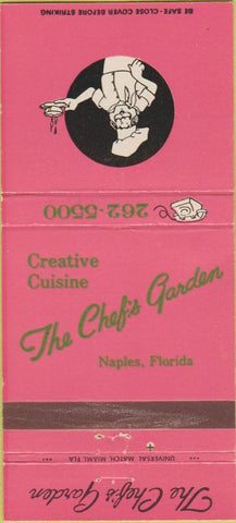 Matchbook Cover - The Chef's Garden Naples FL 30 Strike