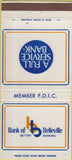 Matchbook Cover - Bank of Belleville IL 30 Strike