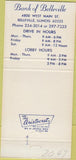Matchbook Cover - Bank of Belleville IL 30 Strike