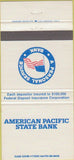 Matchbook Cover - American Pacific State Bank Sun Valley CA  30 Strike