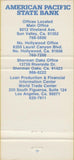 Matchbook Cover - American Pacific State Bank Sun Valley CA  30 Strike