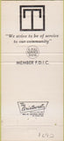 Matchbook Cover - Tipton State Bank IA WEAR 30 Strike