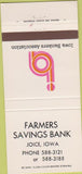 Matchbook Cover - Farmers Savings Bank Joice IA 30 Strike