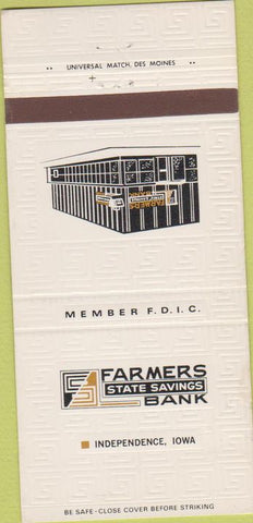 Matchbook Cover - Farmers State Bank Independence IA 30 Strike