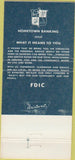 Matchbook Cover - Bank of Wessington SD 30 Strike