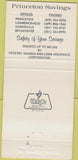 Matchbook Cover - Princeton Savings Loan NJ Somerville Bedminster 30 Strike