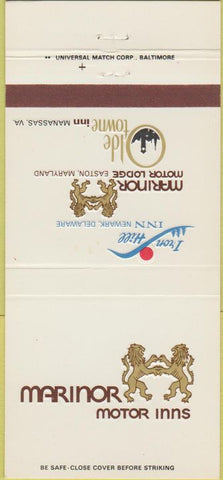 Matchbook Cover - Mariinor Motors Inns Easton MD Manassas VA 30 Strike