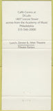 Matchbook Cover - Caffe Centro Philadelphia PA WEAR 30 Strike