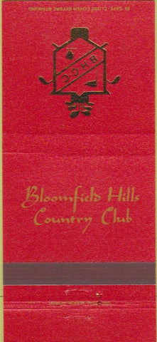 Matchbook Cover - Bloomfield Hills Country Club 30 Strike