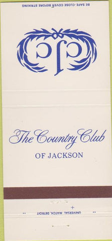 Matchbook Cover - The Country Club of Jackson MI 30 Strike